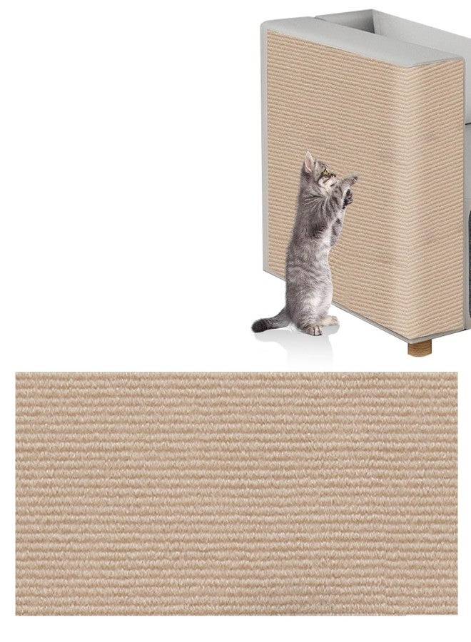 TecoKart® Cat Scratcher Post, 40x100 CM DIY Scratching Pad for Cats, Self-Adhesive Cat Scratch Pad for Sofa, Wall, Door, and Cat Furniture (Khaki) - Image 1